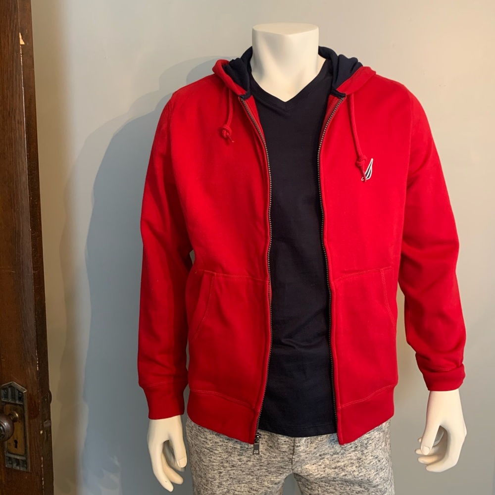 Nautica red zip up hoodie